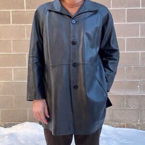 Vintage Lambskin Leather Jacket Mens XL Worthington Black